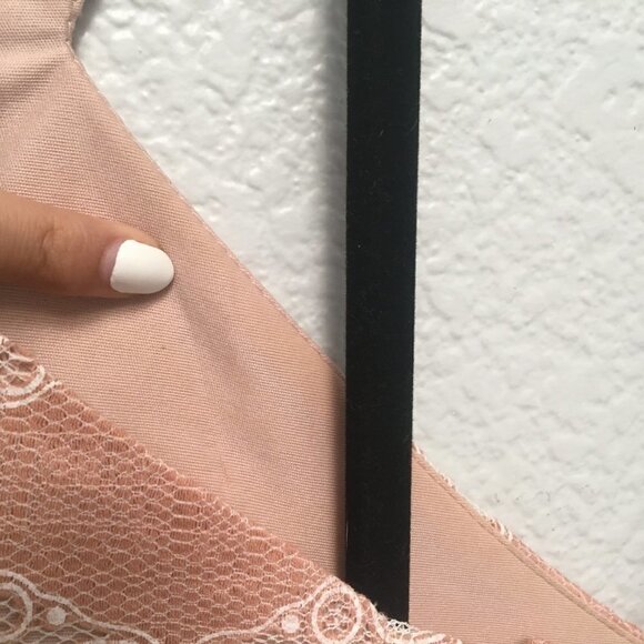 Pink Lace Dress Boho V-neck A-line Small American Rag Sleevless - Picture 9 of 15